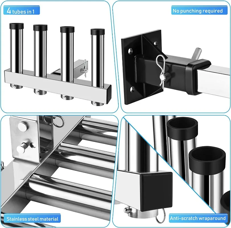 Suspensão Pesca Rod Holder Set, Suporte Rod Car, Engate