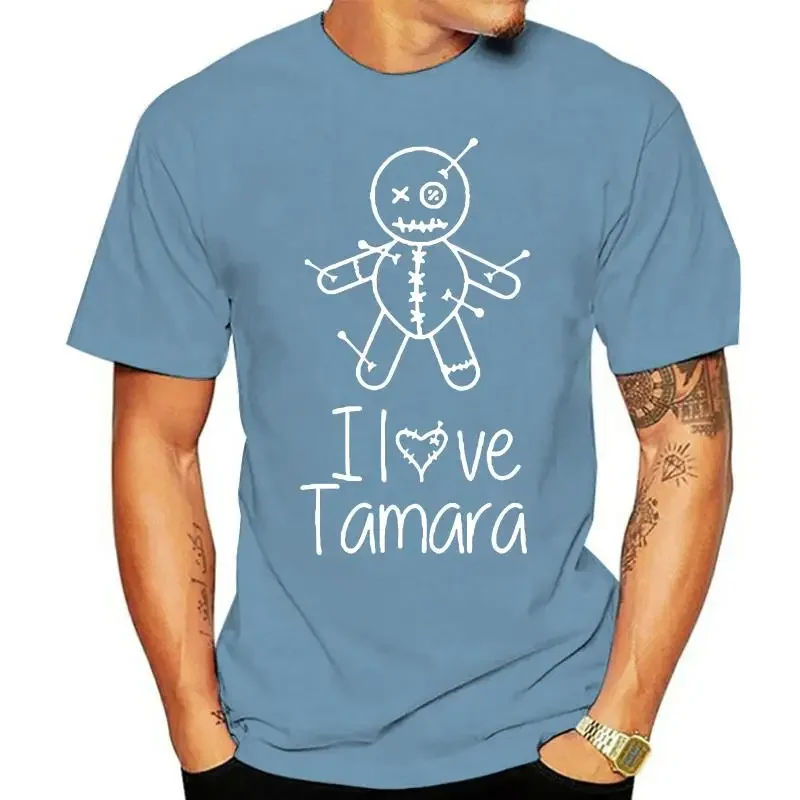 T-Shirt à Manches Courtes pour Homme, Col Ras du Cou, 100% Coton, Décontracté, à la Mode, Imprimé I Love Tamara