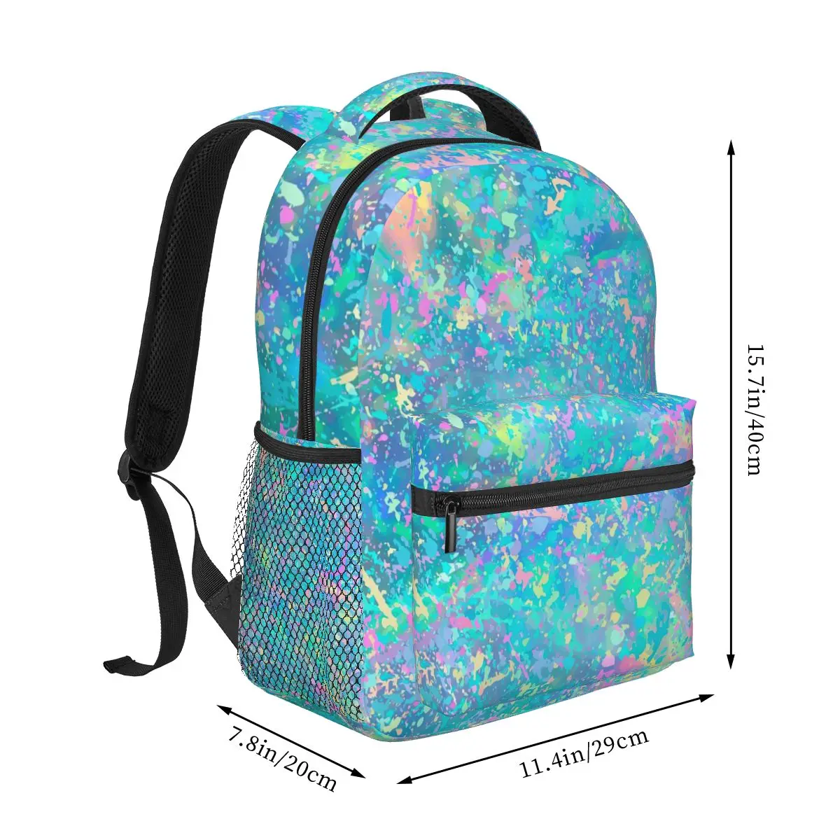 Colorful Paint Graffiti Pattern Backpack Student Boys Girls BookBag Kids School Bag Laptop Shoulder Bags for Men Women