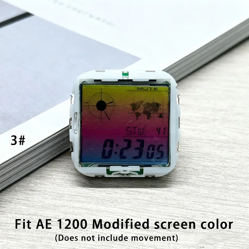 2PCS AE-1200 For Casio Small Square AE1200 AE1300 1400 Dial Modification Kit 3299 Movement Color Stickers DIY Screen accessories