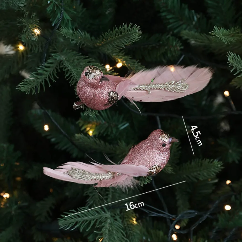 Colorful Foam Christmas Birds Ornament Birds Artificial Bird Pendant Simulated Handmade Christmas Tree Decoration Christmas