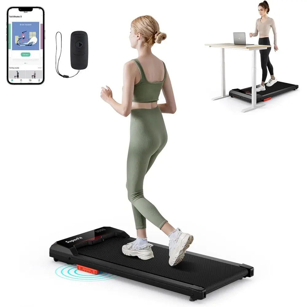 Under Desk Treadmill 2.5HP, 340LBS Capacity, Portable for Home or Office, Remote and APP Control, LED Display