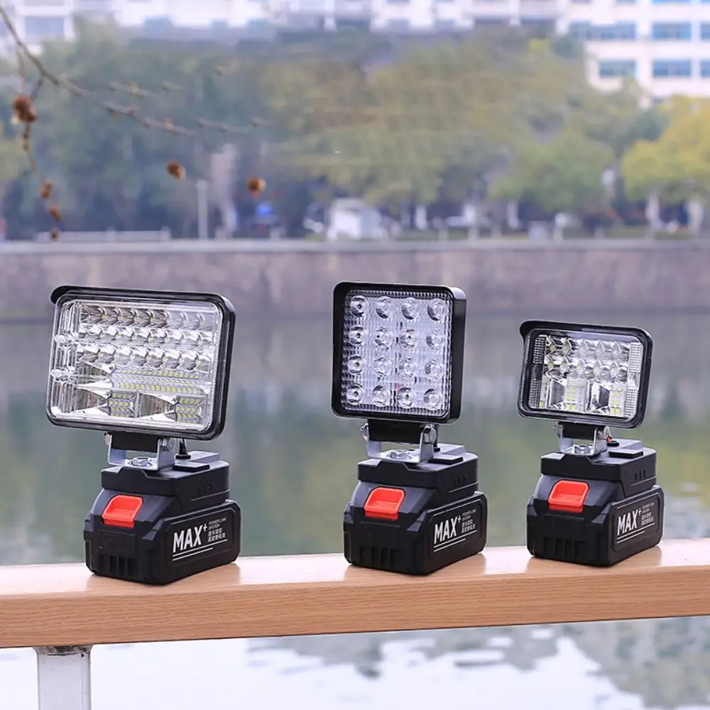 Portable 18V LED Work Light Li-ion Battery Charger Adapter Camping Lamp Handheld Multifunctional Electric Torch Lighting