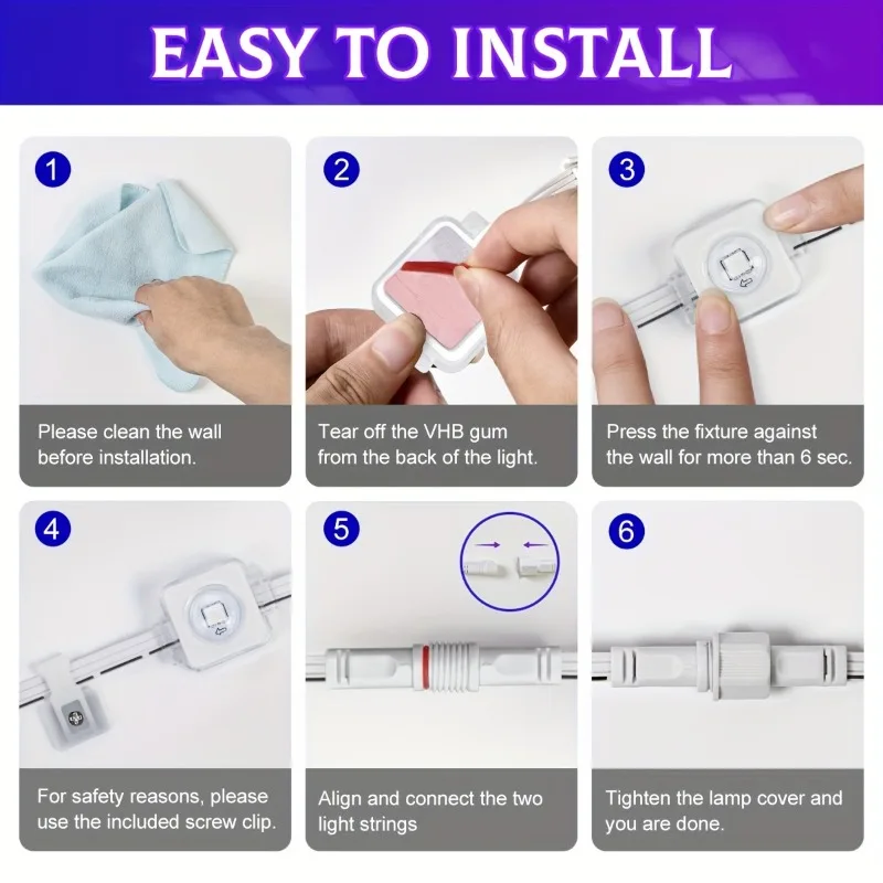 أضواء خارجية دائمة للمنزل الذكي RGB + IC Eave أضواء مع التحكم عن بعد في التطبيق IP67 أضواء LED الذكية المقاومة للماء #6