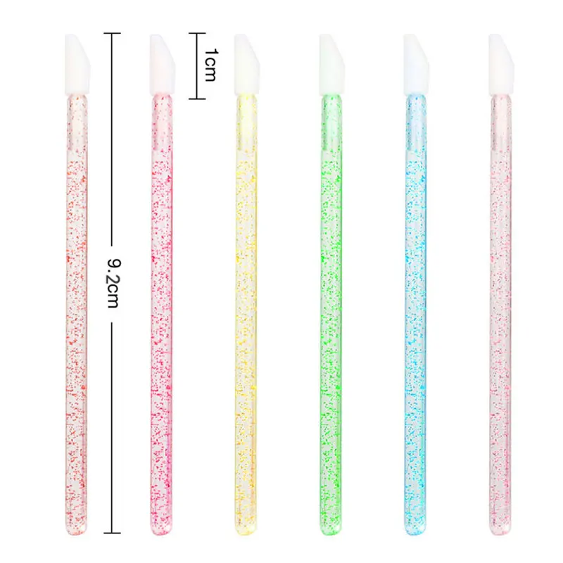 50Pcs Disposable Eyelash Makeups Brushes Lashes Extension Mascara Wands Applicators Crystal Handle Cosmetic Lip Brush