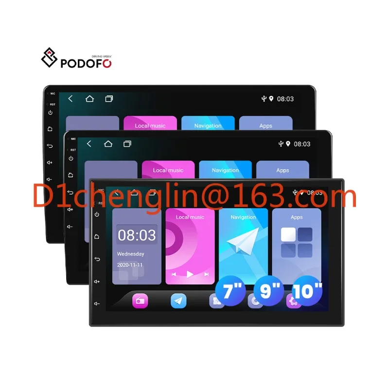 Podofo Dual Din 7 '/9'/10 'Android Car Radio Global Positioning System WIFI BT FM Dual USB Split Screen