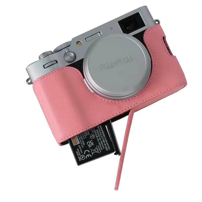 Retro PU Leather Half Body Case for Fujifilm X100VI X100 VI Camera, Vintage Style Protective Cover with Battery Access Wholesale