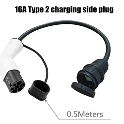16A Type1 to Schuko EV Charging Type2 Charging Side Plug to Schuko Socket Adapter Car Charging Stations for Electric Vehicle
