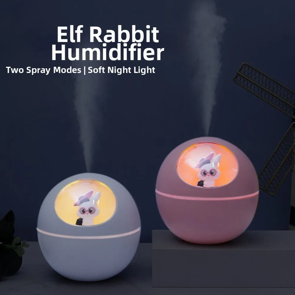 Cute Portable Humidifier With 7 Color Night Light And Quiet Operation For Travel Bedroom Office Desktop Air Freshener