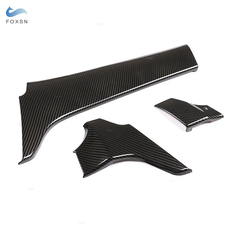 For Mercedes Benz GLE 350 GLS 400 2016-2019 3pcs Car Interior Console Dashboard Panel Cover Trim ABS Carbon Fiber Style