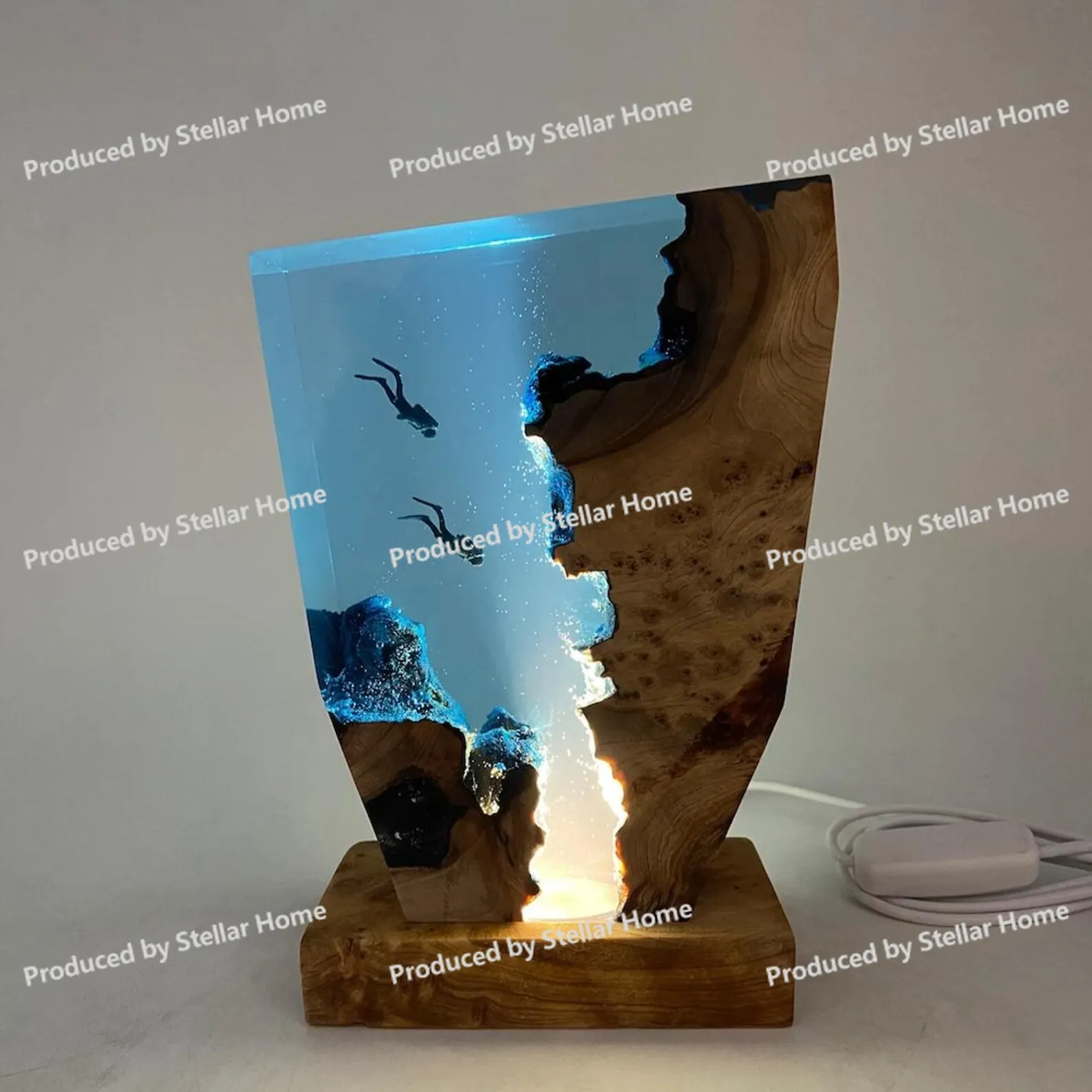New Resin Lamp Resin Lamp Gift Ocean Diver Epoxy Resin Lamp Christmas Gift