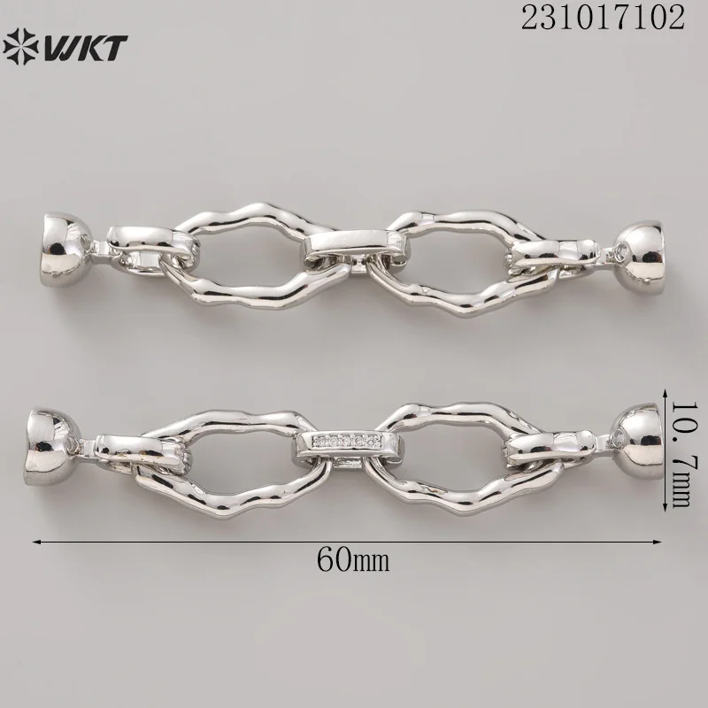 

WT-JFE121 Popular Jewelry Findings With Double Buckle Irregular Gold Silver For Women Necklace Bracelet Jewelry DIY