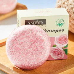 60g Rose Essential Oil Shampoo Soap Bar Repair Gray Essence To Shampoo Strengthen Hair Roots and Deep Cleanse Hair Handmade Soap