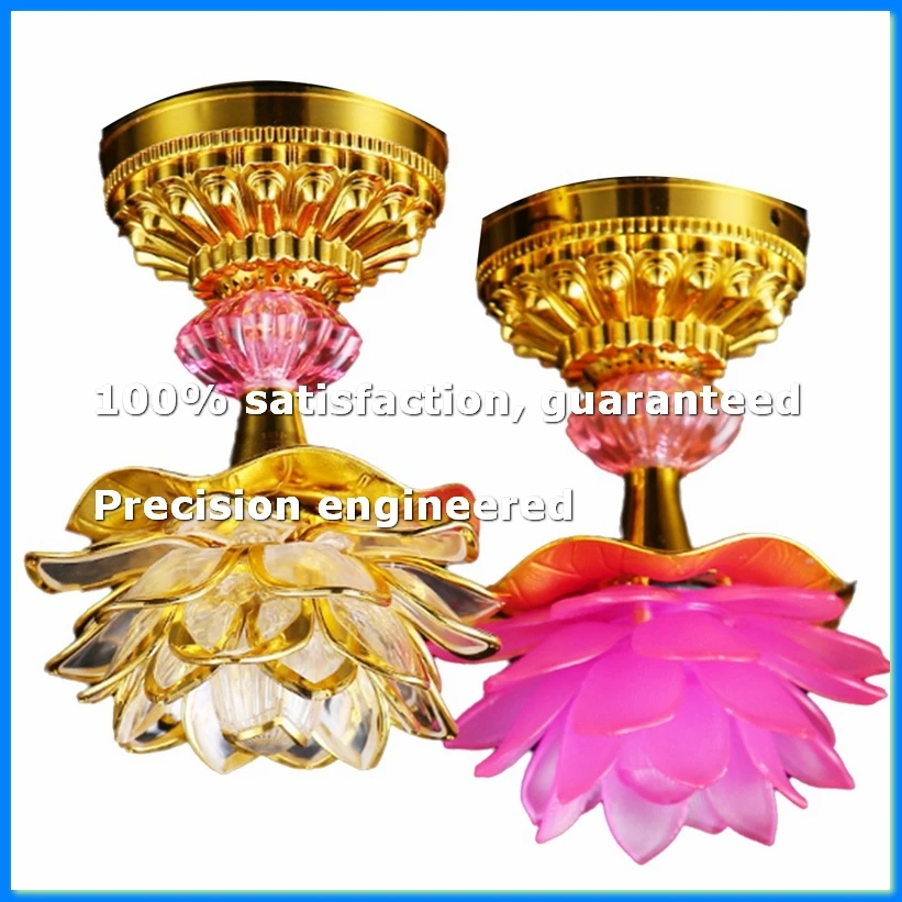 2Pcs LED Lotus Buddhist Lights Buddha Lotus Lamps Plug in or Battery-Operated Buddhist Lamp US Plug Pink 53 Songs-ABFB