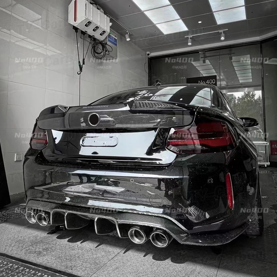 Dry Carbon Fiber For BMW F22 F87 M2 M2C Coupe 2015-2019 Rear Bumper Trunk Lid Tail Spoiler Gate Cover Trim Car Bodykits FRP