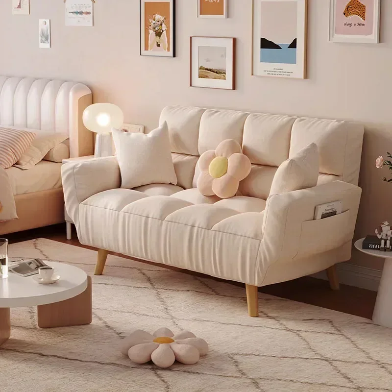 

White Lazy Living Room Sofas Relaxing Nordic Modern Style Lounge Sofas Cloud Minimalist Curved Wood Sillon Cama Hotel Furniture