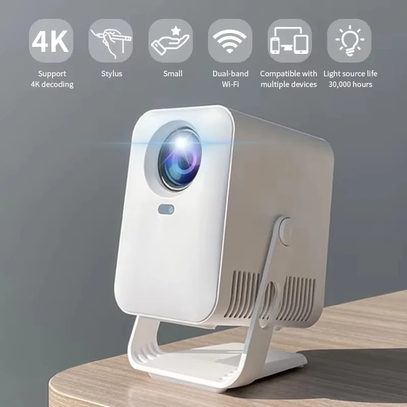 Equipped with a PTZ High-definition Projector Intelligent Projector with Brush Strokes,4k Mini Portable Projector,2025 New Model