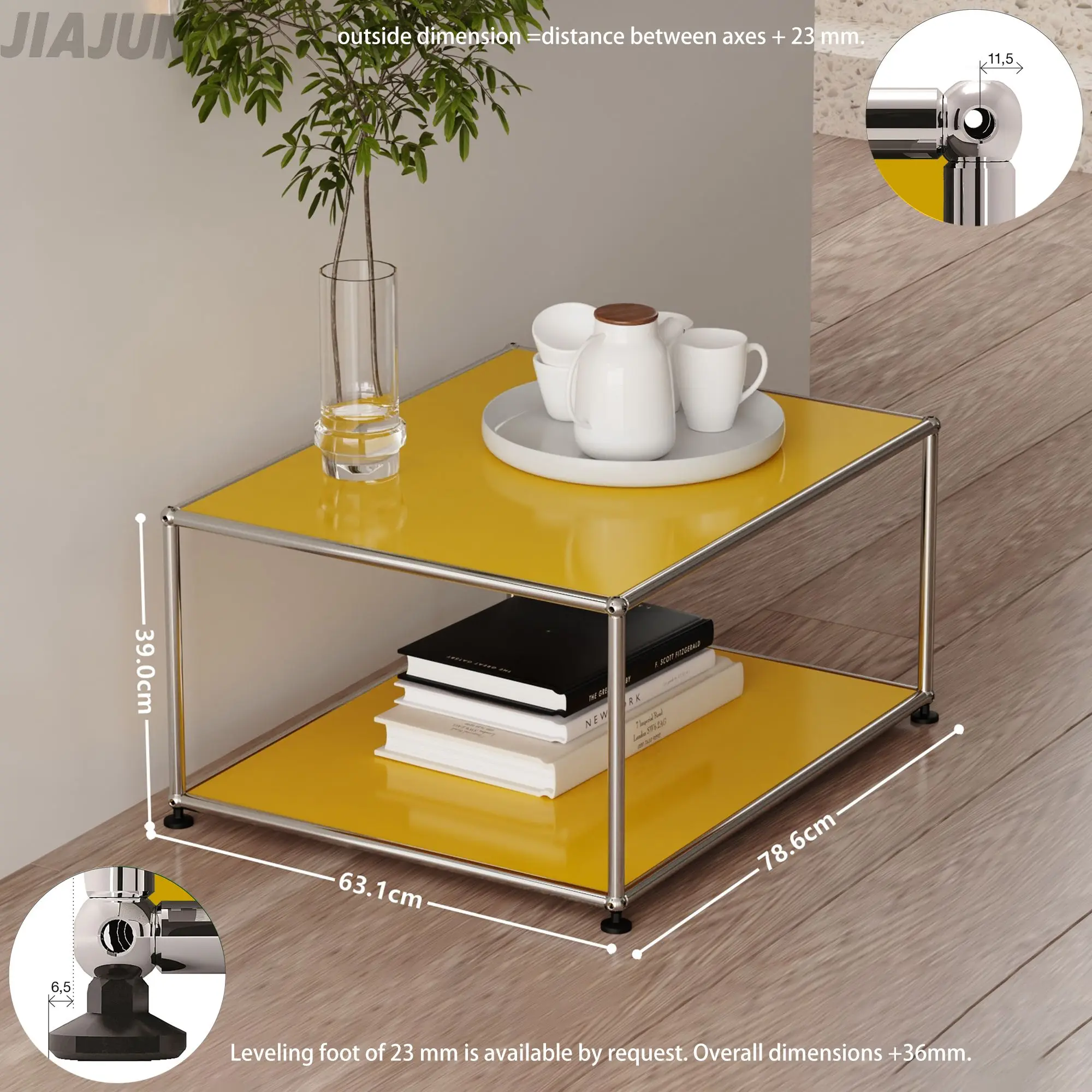 New Arrival! Hot Selling Metal Side Table with Wheels - Modular Furniture for Living Room Reception Areas Minimalist Style