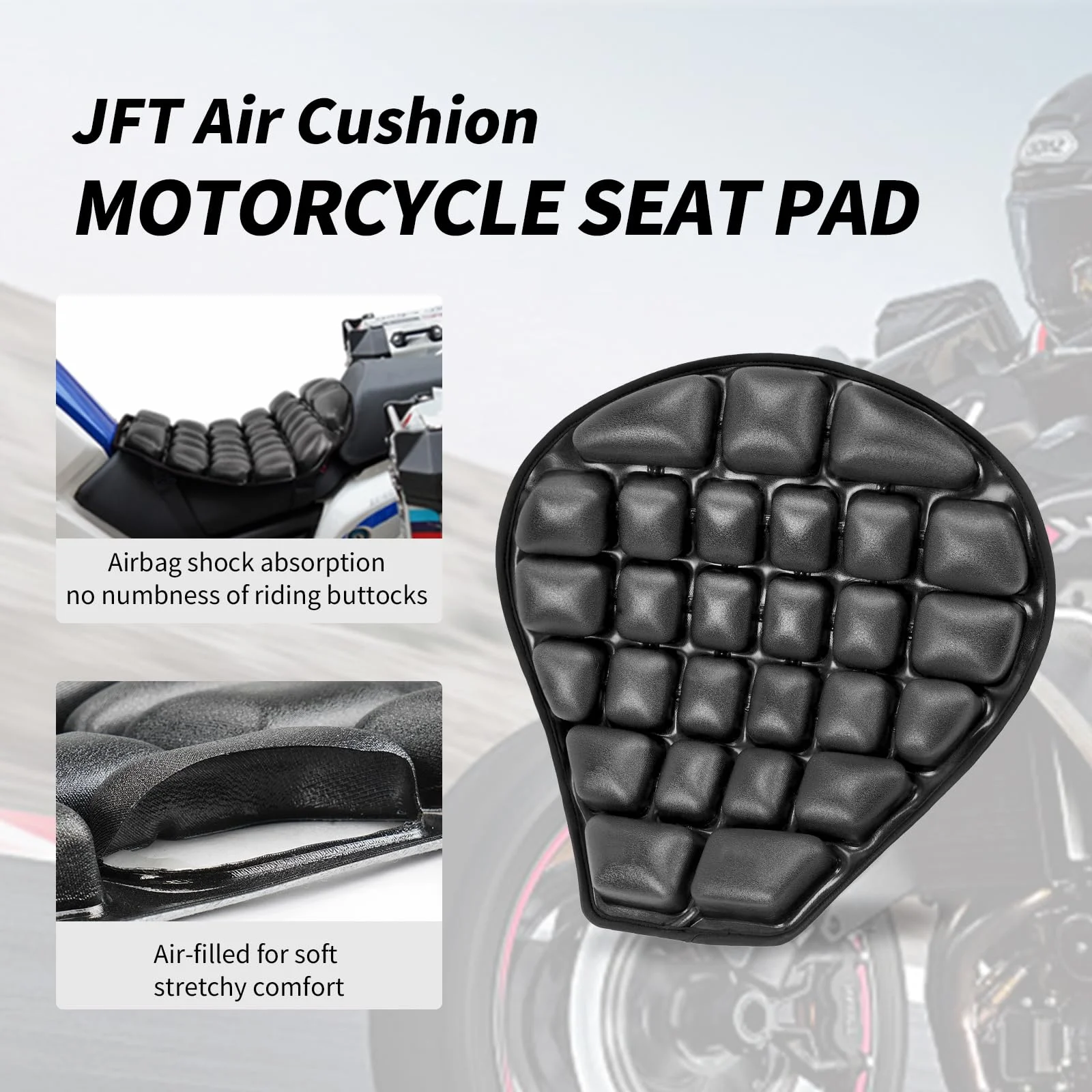 

Motorcycle EVA Seat Cushion All-Season Universal Seat Cover Shock-Absorbing Waterproof Anti-UV Thickened Motorcycle Pad