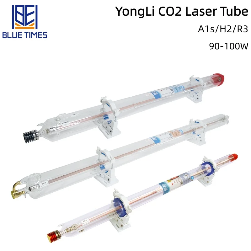 Bluetimes YongLi A2s/H2/R3 90-100W CO2 Laser Tube Pipe  Dia.80mm /60mm Glass Laser Lamp for CO2 Laser Engraving Cutting Machine