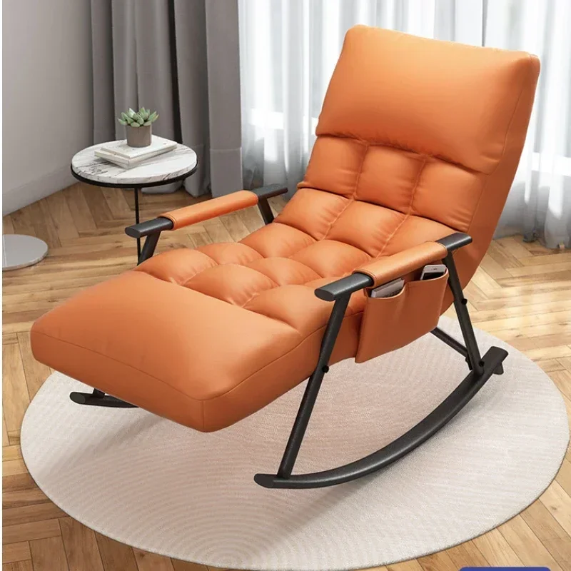 Adult Rocking Chair Living Room Relaxing Lounge Armchair Bed Balcony Sun Recliner Foldable Storage Lazy Sofa Furniture