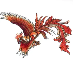DIY duże Phoenix smok haftowane naszywki na ubrania naszywane na haft aplikacja ze zwierzątkiem do szycia parches odzież dekoracja