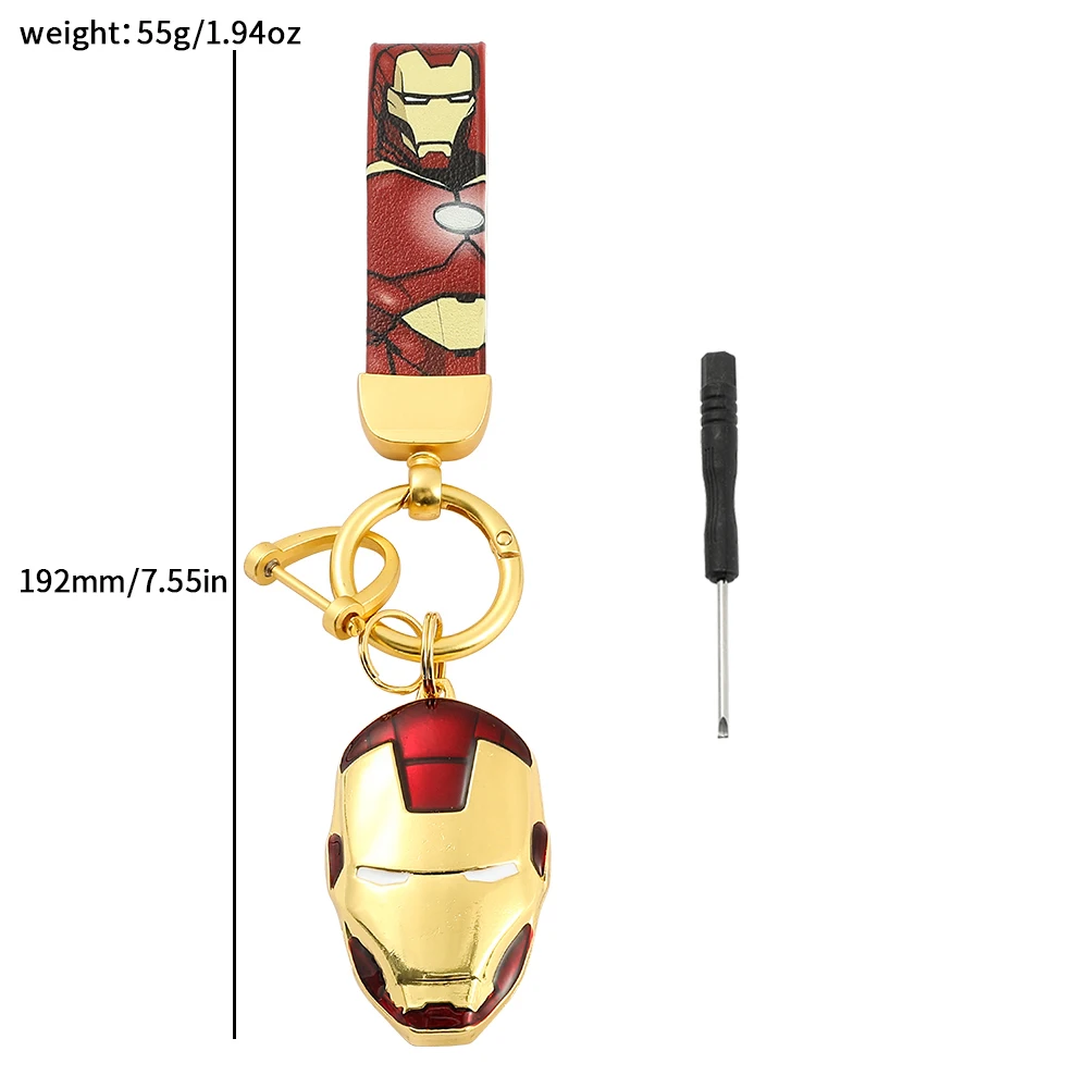 Keychaine Marvel Avengers Spiderman Iron Man Hulk Captain America Shiled Metal Leather Key Chain Holder Key Car Trinket Keyring