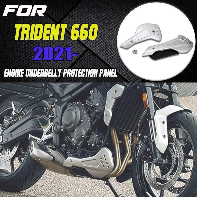 ل ترايدنت 660 ترايدنت ترايدنت 660 2021-2024 2023 دراجة نارية البطن عموم حامي انخفاض هيكل المحرك الحرس لوحة التزلج المفسد #1