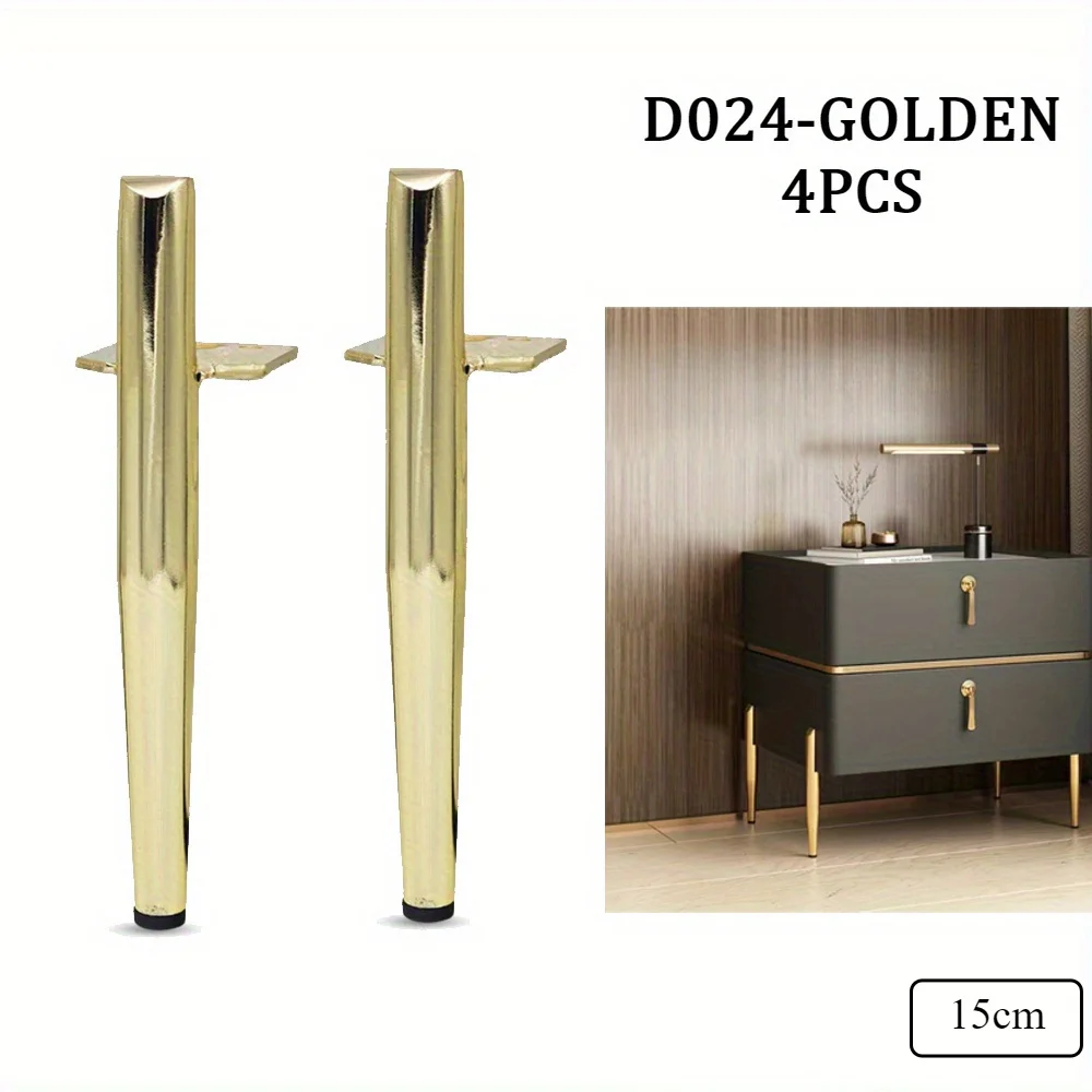 4pcs Golden Black 15cm Metal Sofa Support Legs Set of TV Cabinet Support Legs Cabinet Coffee Table Furniture Legs Furniture