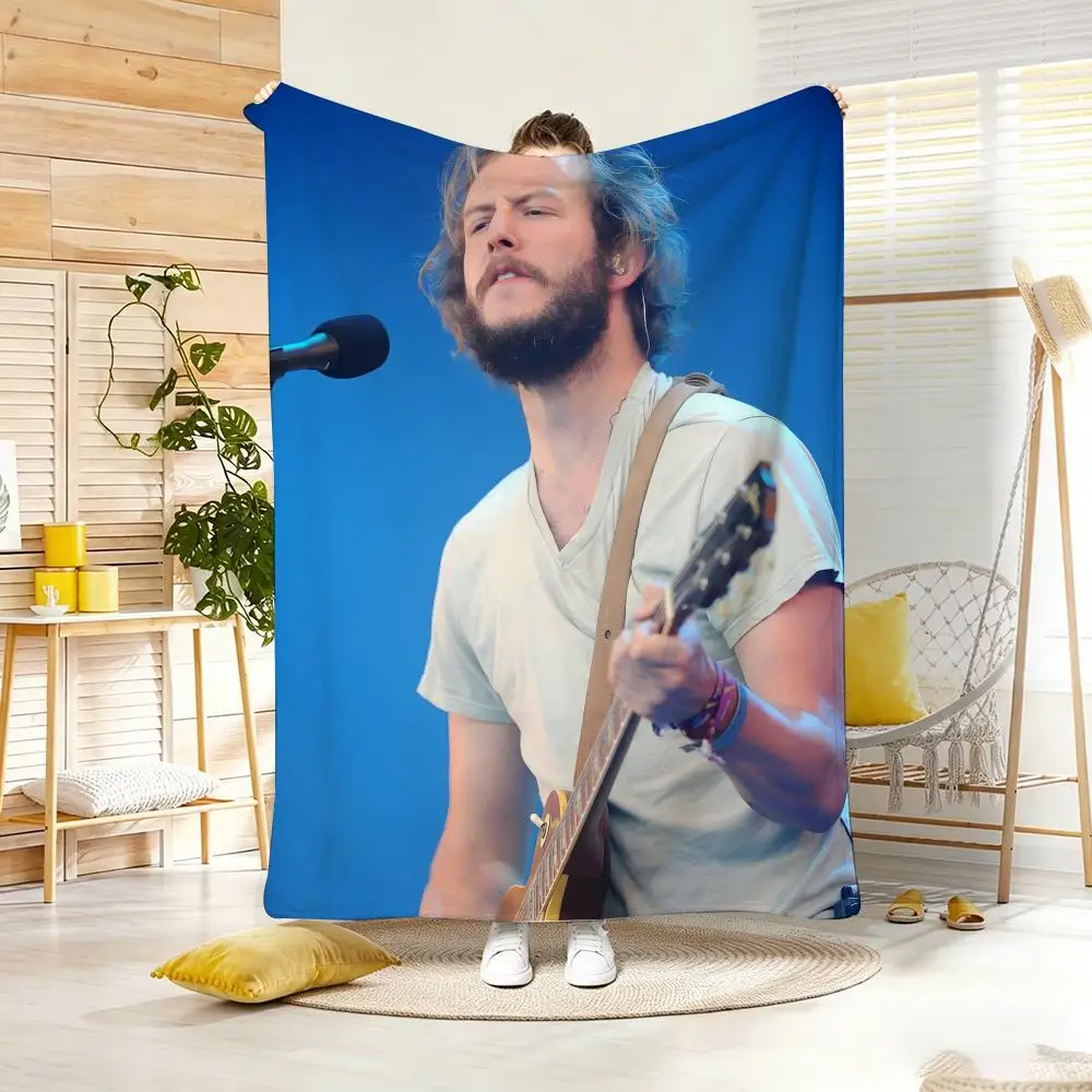 Singer B-BonS IverS Throw Lightweight 240g Flannel Blanket Soft Skin-friendly for Summer Cooling