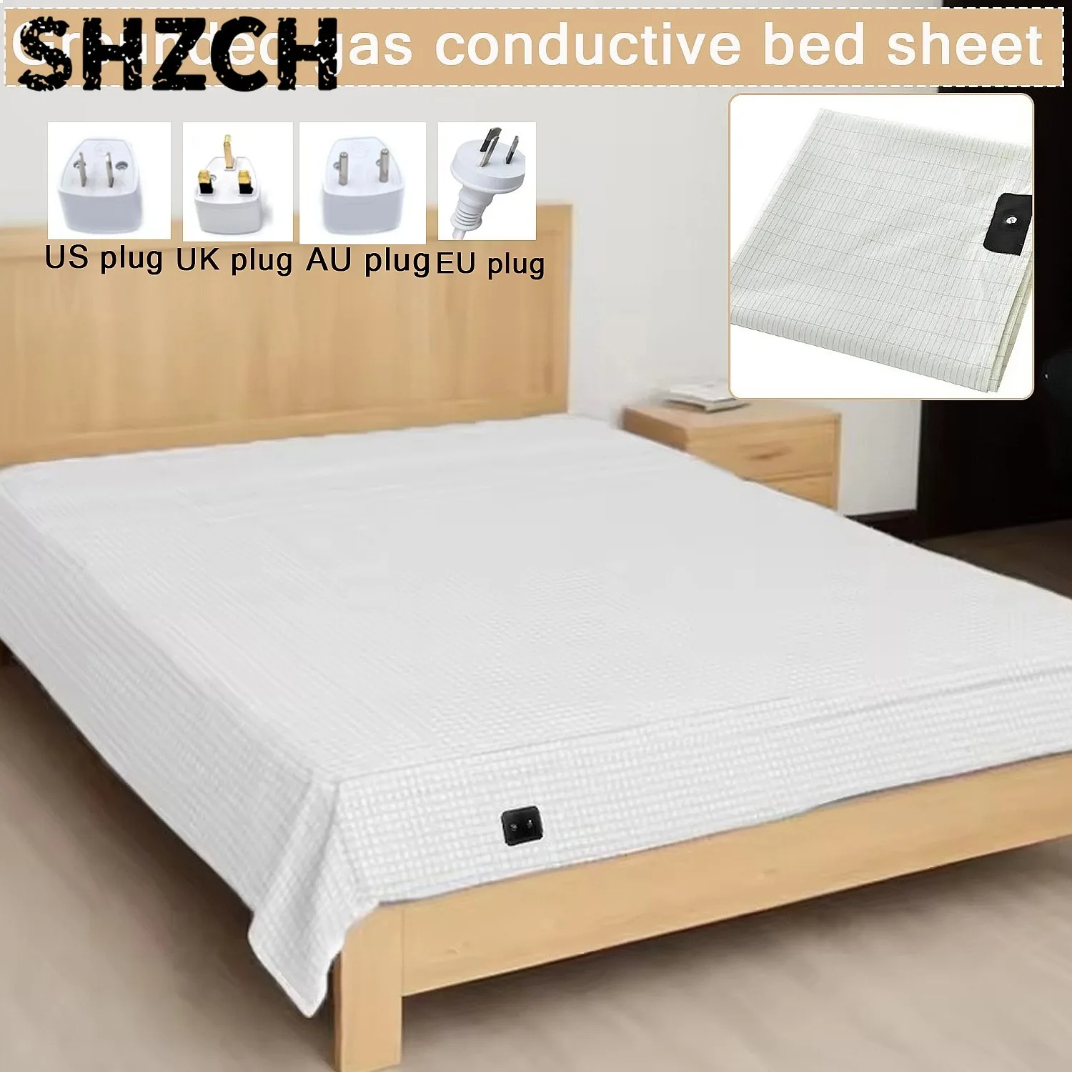 10% Silver Fiber Earthing Fitted Bed Sheet Anti Static Electricity Bed Cover