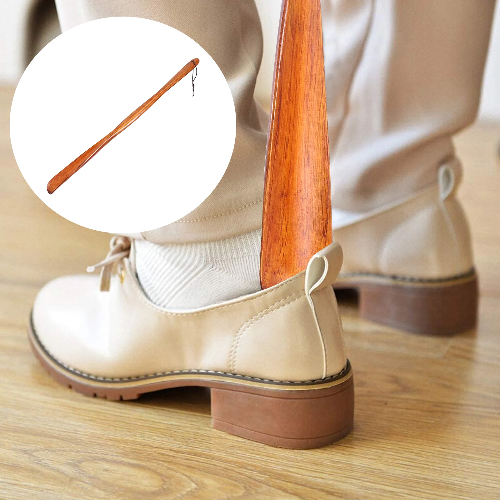 ملعقة خشبية لقرن الحذاء، رافعة شديدة التحمل، مقبض طويل، أبواق أحذية منزلية محمولة للسفر، عصا مفيدة خفيفة الوزن وصغيرة الحجم