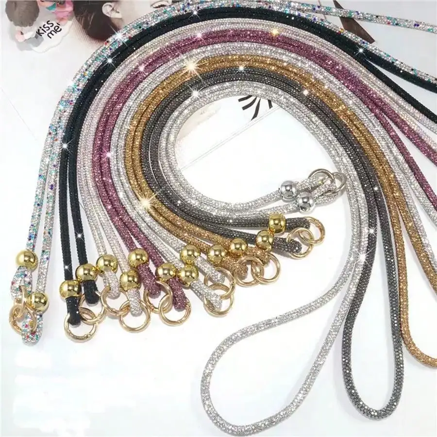 

1pc Luxury Rhinestone Phone Lanyard, Long Crossbody Style Women's High-End Full Diamond Hanging Chain, New Wrist Delicate Sparkling Necklace, High-End Bag Chain, Popular Camera Anti-Lost Strap
