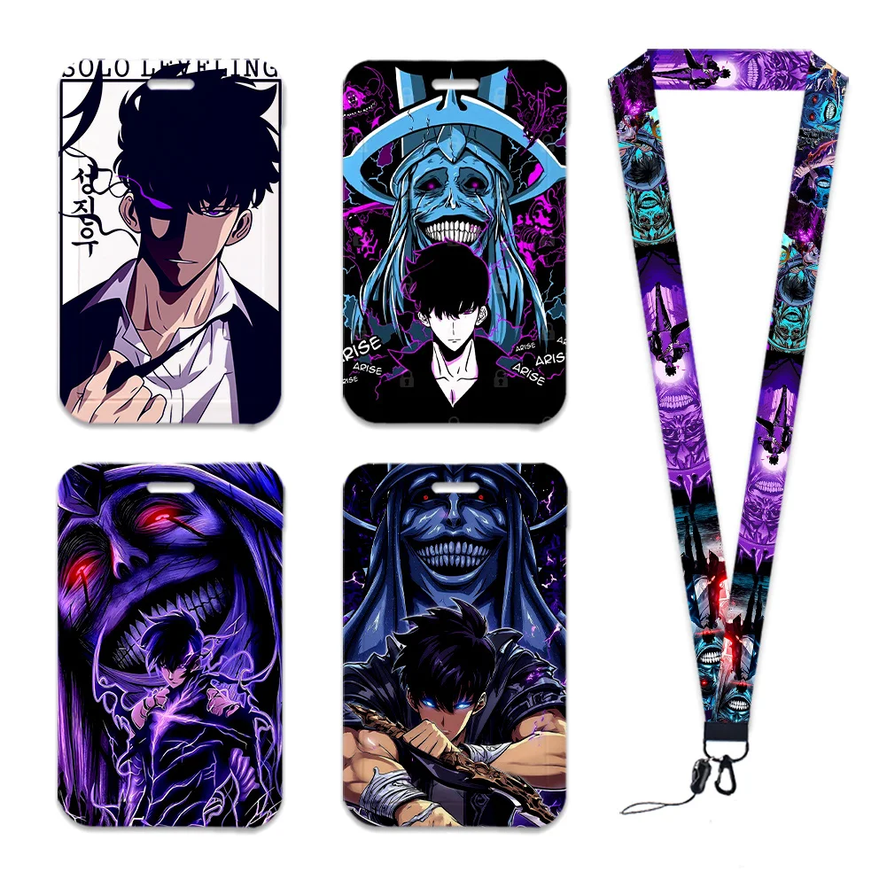 Accessoires et cadeaux très demandés : Porte-badge, porte-carte d'identité, porte-carte de crédit, porte-passe avec cordon de cou, design Anime Solo Leveling