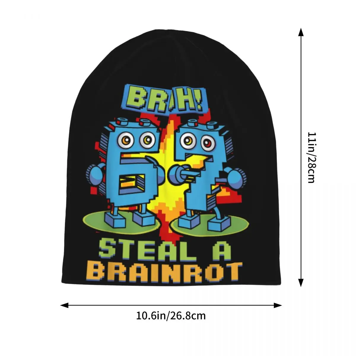 Bruh Steal A Brainrot 67 Six Seven Brainrot Meme Bonnet Hats Street Skullies Beanies Hat for Men Women Spring Dual-use Caps