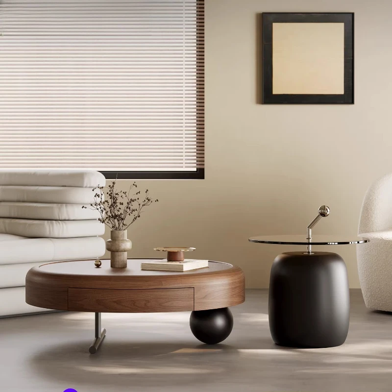 

Designer round coffee table combination art creative living room