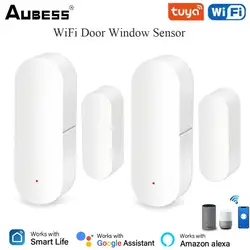 Tuya WiFi sensore per porte e finestre rilevatore di allarme magnetico per porte Smart Home Smart Life APP telecomando Vias Alexa Google Home