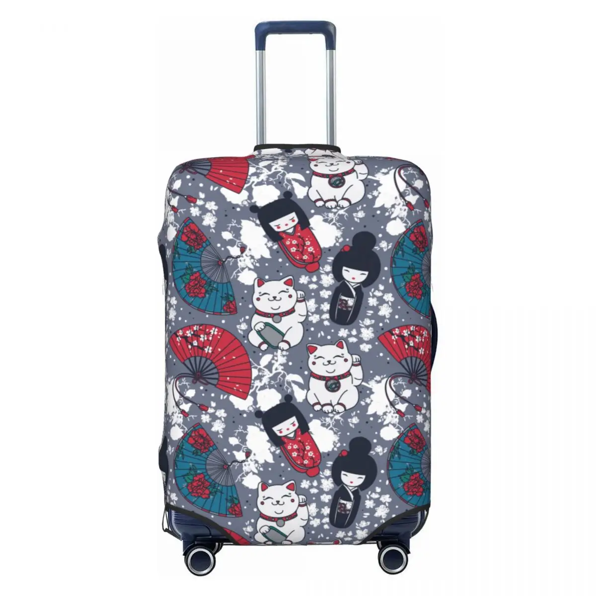 

Японские куклы Кокеши на заказ, чехол для багажа с изображением Манэки Нэко Сакура, модные защитные чехлы для чемоданов, подходят для чемоданов 18-32 дюймов