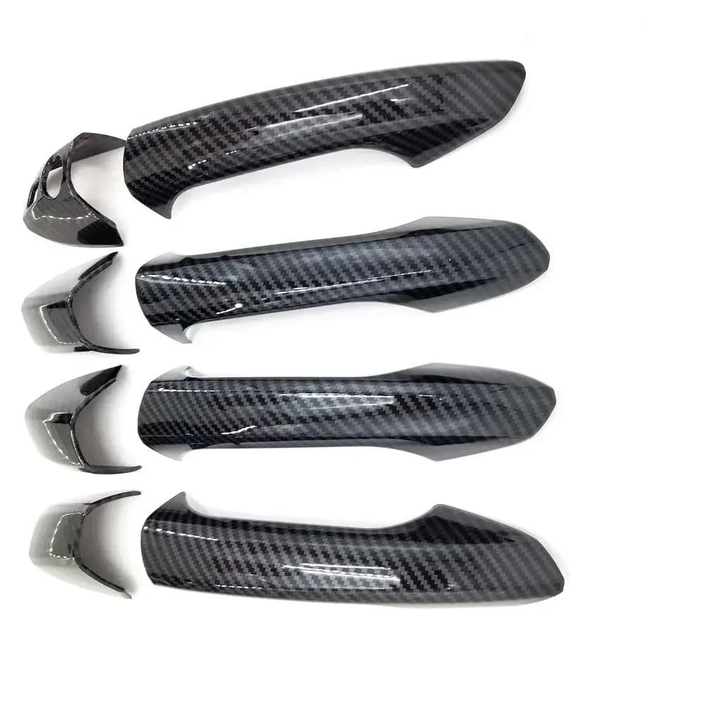 Carbon Fiber Look Exterior Door Handle Covers For Mercedes Benz W204 C250 C300 C350 C63 AMG 2008-2014 Accessories 4Pcs
