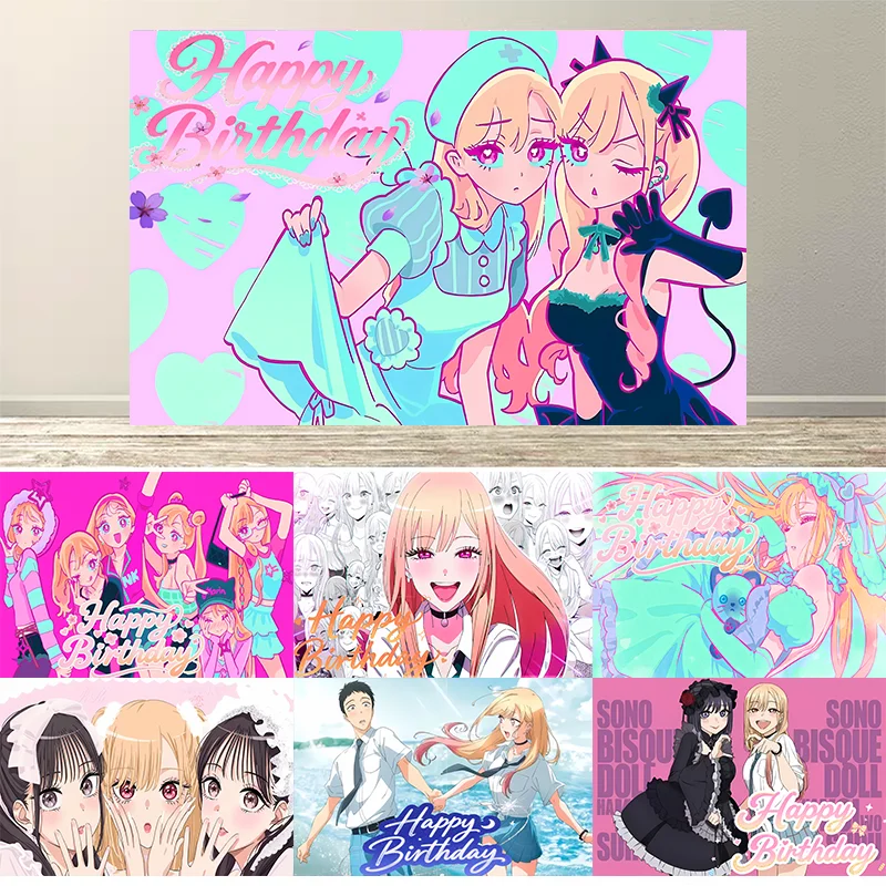 Anime My Dress-Up Dar Photo Backdrops Birthday Party Supplies Photography Background Picture Decor Banner Photo Booth Props