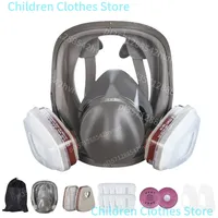 Reusable Respirator Half Facepiece 6200 Gas Mask Breathing Protection Respirators with Safety Goggles for Painting Organic