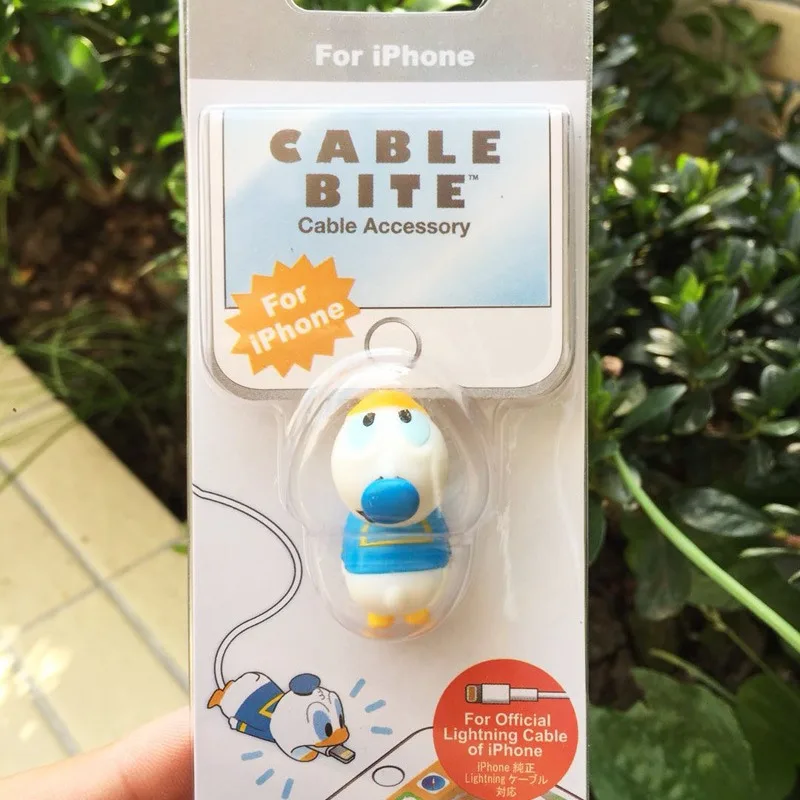 Creativo Disney Stitch Paperino Figura Anime Cartoon Caricatore del telefono Protezione del cavo Linea dati USB Copertura di protezione della testa Regalo