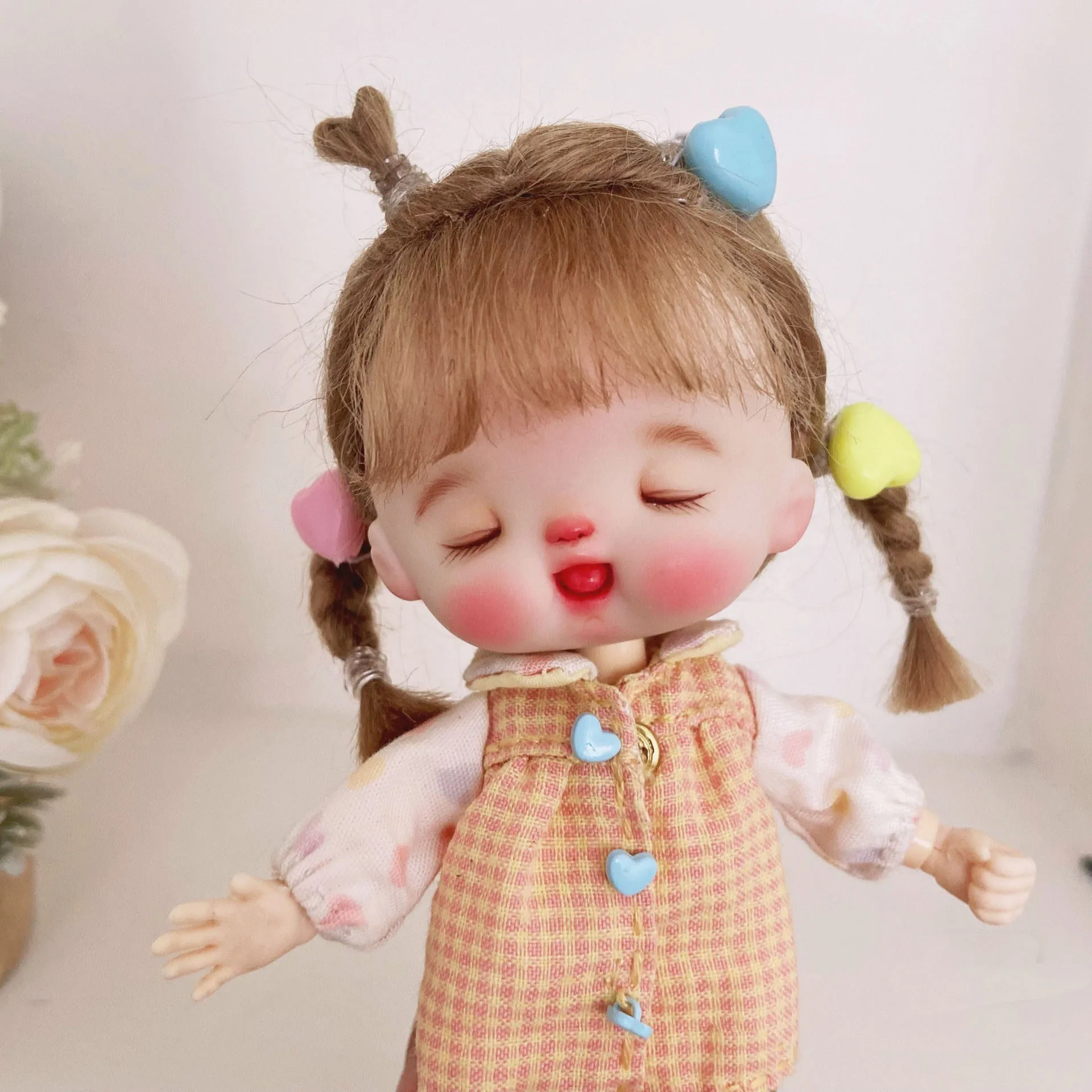 

Handicraft mohair doll hair ob11 doll accessories, hard shell doll wig free shipping​