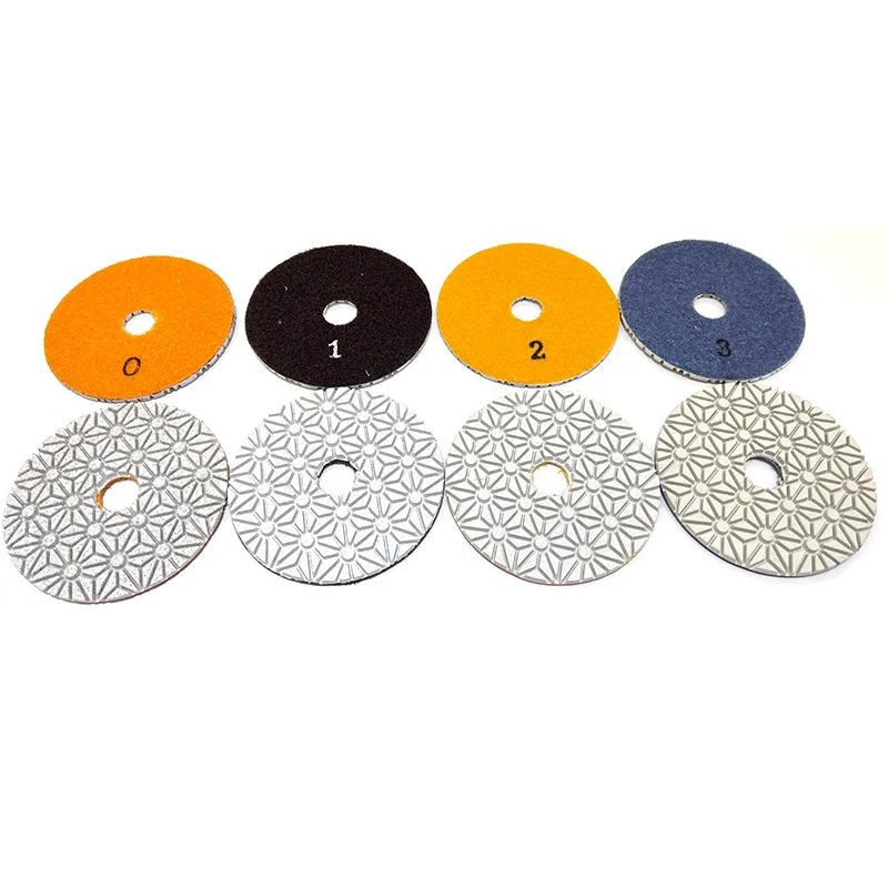 Almohadilla de pulido en húmedo Flexible de 4 pulgadas, 4 escalones, diamante para mármol, granito, azulejo de cerámica, hormigón, envío gratis, 4 piezas/8 piezas