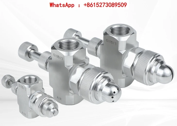 

Stainless steel 4-point air atomization nozzle Large flow nozzle 2 fluid air-water mixing nozzle Humidification