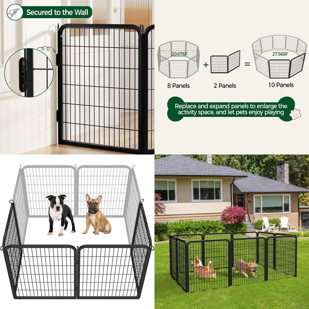 

Уличный металлический вольер для собак с 4 панелями, усиленный, для использования в помещении, на прицепе, во дворе и саду