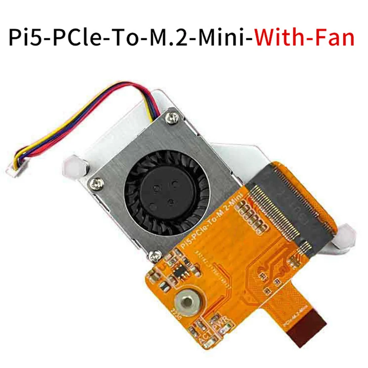 For Raspberry Pi 5 PCIe to M.2 NVMe SSD HAT with Cooling Fan FPC & Differential Design 2230 NVMe SSD Expansion