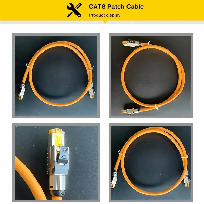 ZoeRax Cat8 Ethernet Patch Cable S/FTP 22AWG Double Shielded Solid Cable | 2000Mhz 2Ghz 40Gbps | 5th-Gen Ethernet LAN Network