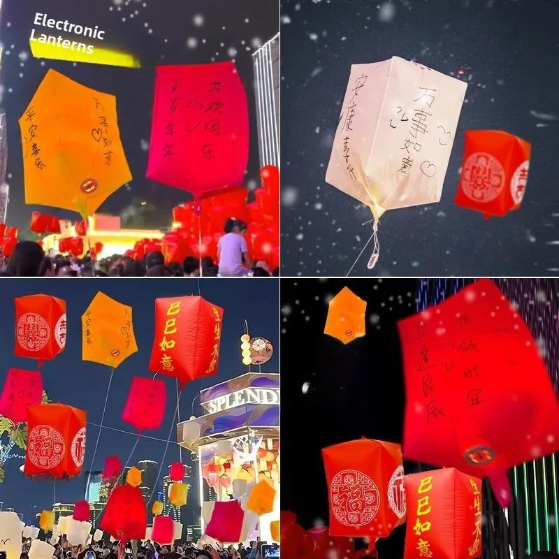 

New Year's Balloons Release Celebration Handwritten DIY Lantern ape Balloons Stall ng Blings Festive Decorations