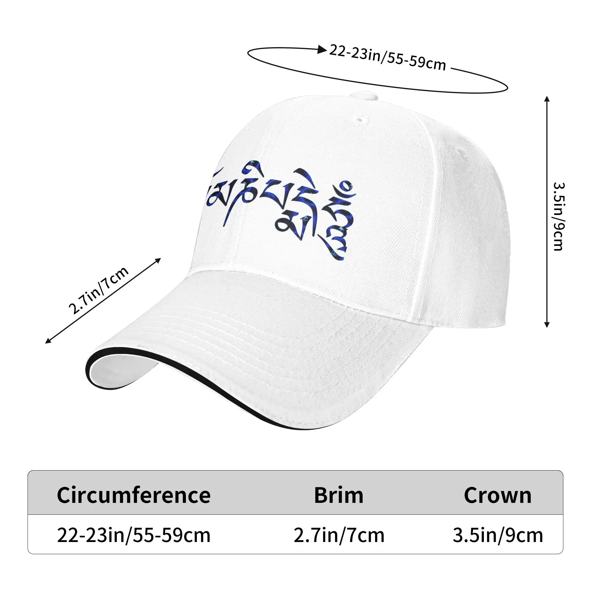 Summer Tibetan Om Mani Padme Hum Baseball Cap  Tennis Skate Casual Design Sun Trucker Hat Unisex-Teens Sunscreen Snapback Cap